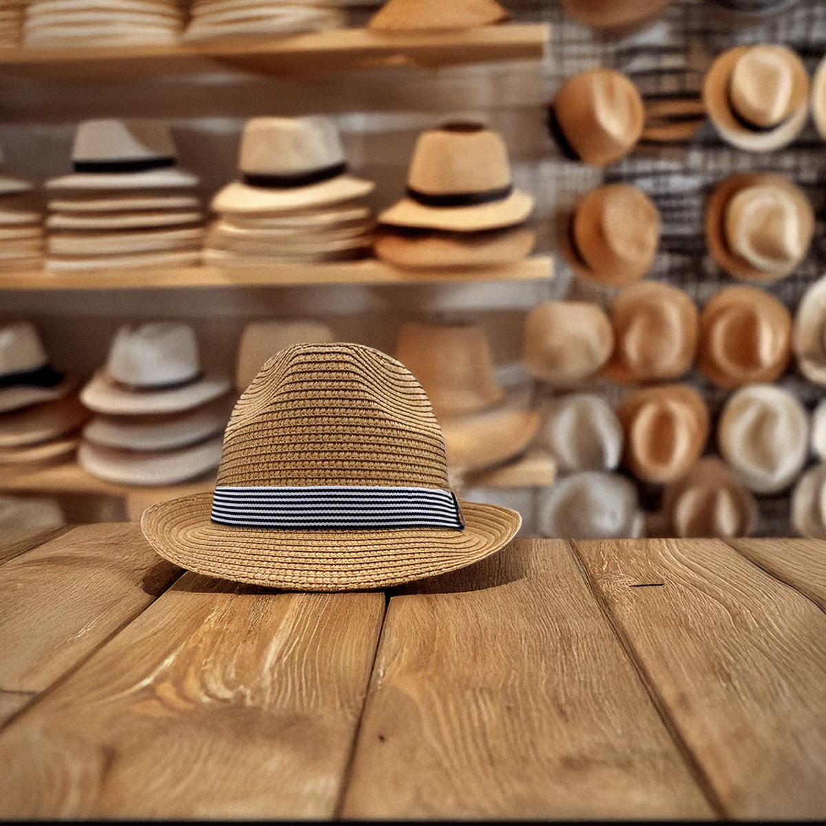 Sombrero de panamá fedora con cinta en varios colores