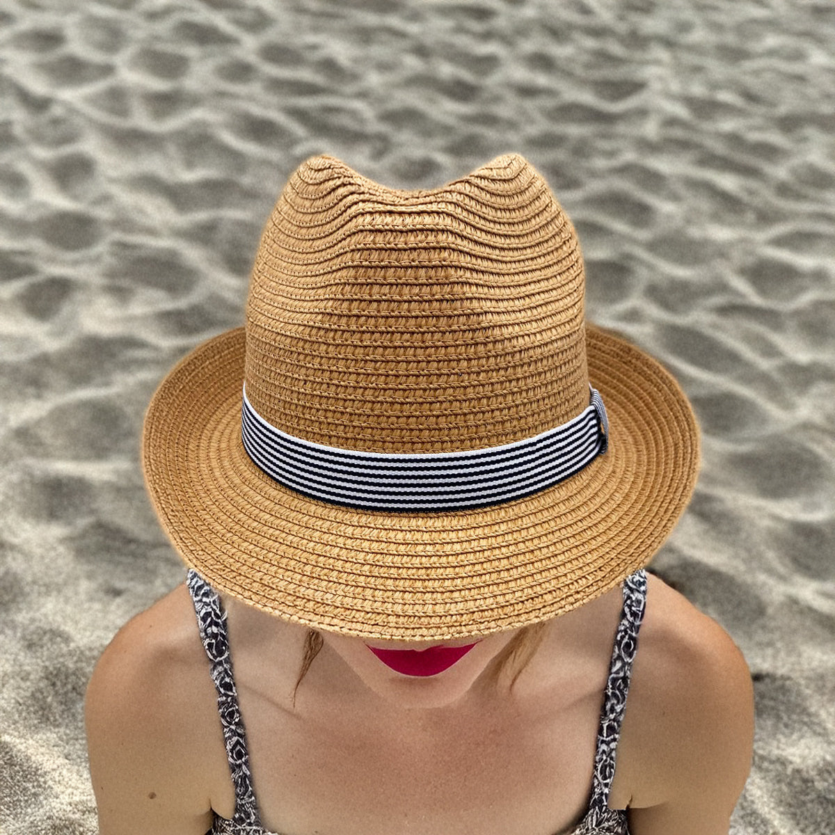 Sombrero de panamá fedora con cinta en varios colores
