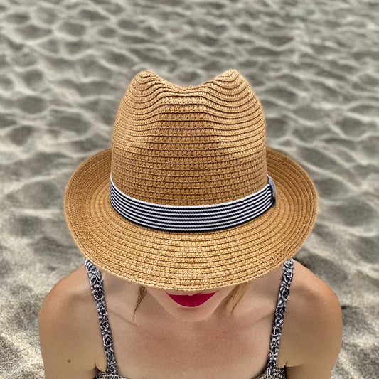 Sombrero de panamá fedora con cinta en varios colores