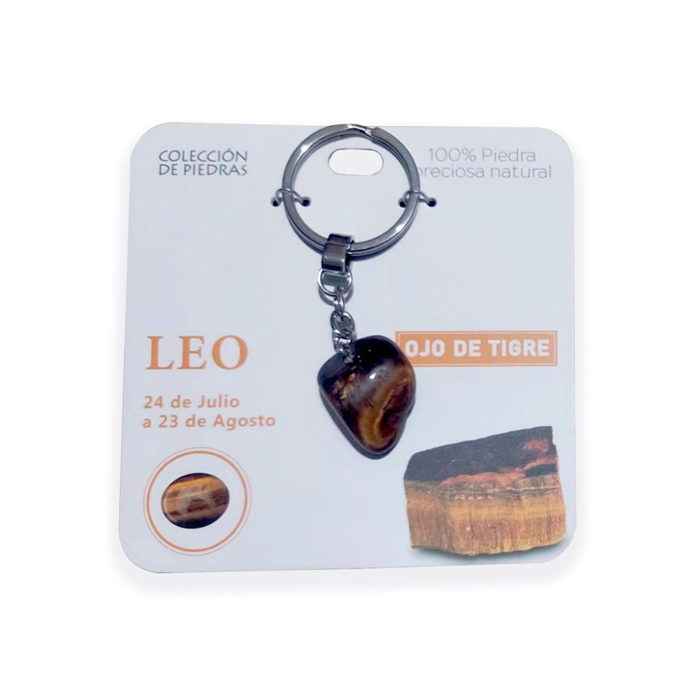 Mind Souls Llaveros de piedras naturales Zodíaco