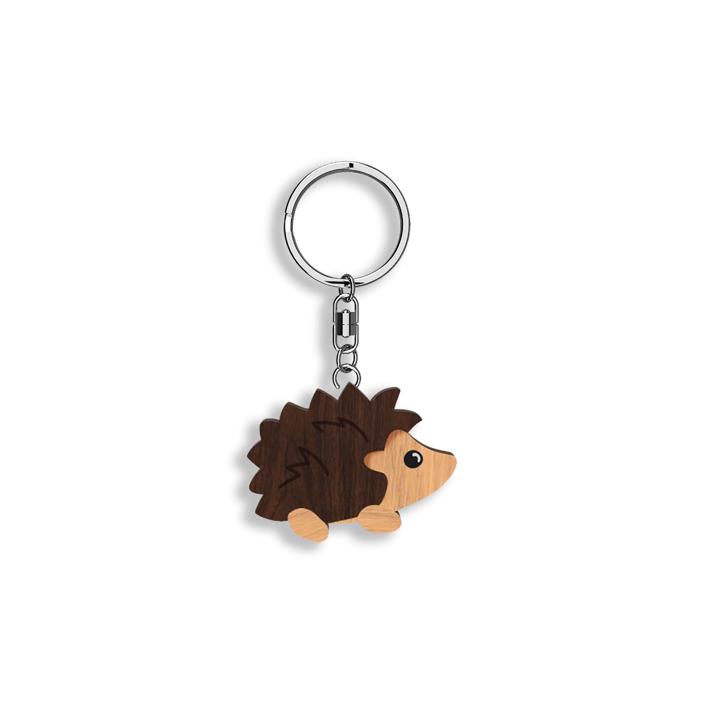 Llavero de madera con forma de Erizo
