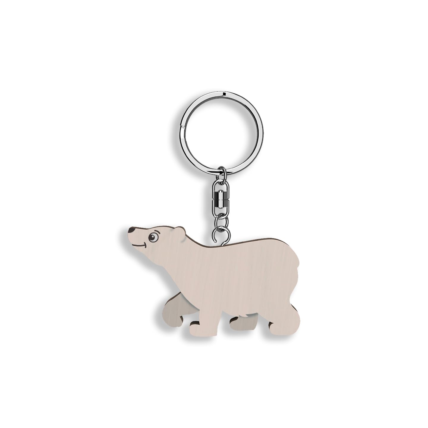 Llavero de madera con forma de Oso Polar