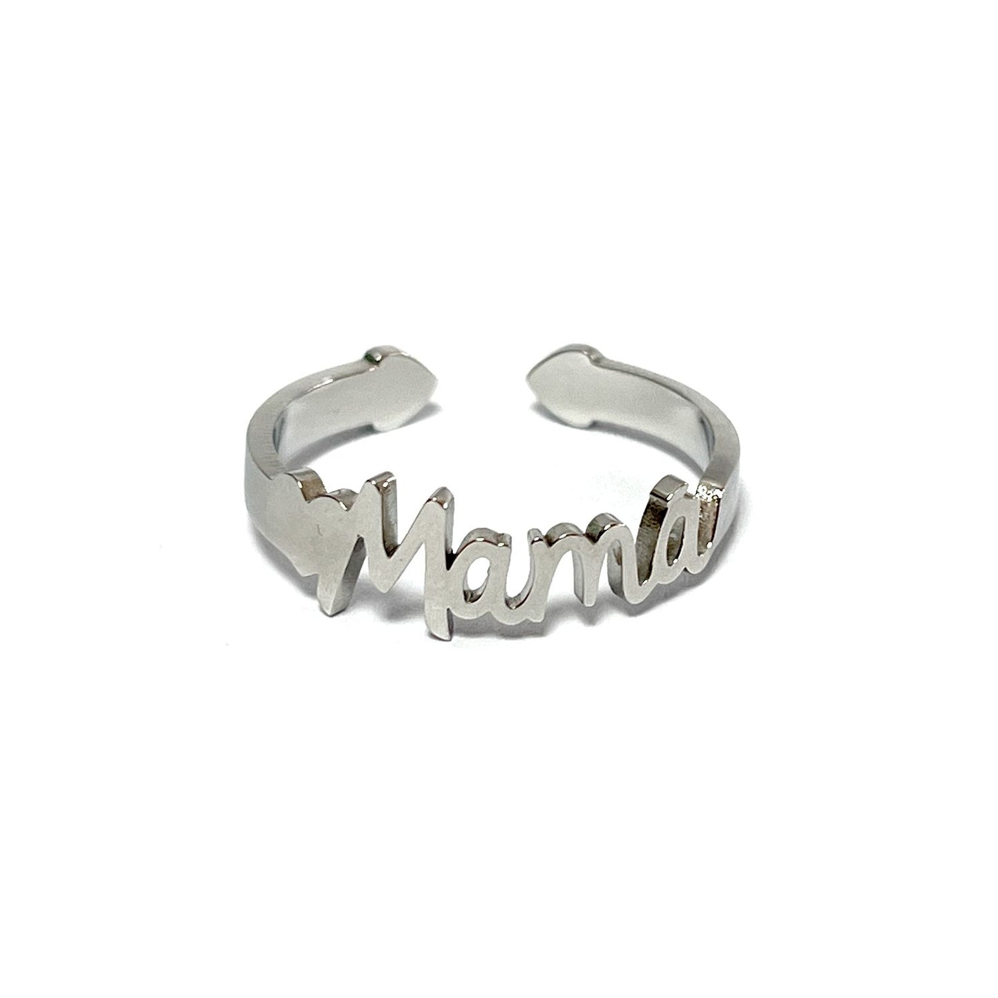 Anillo Mamá, ajustable, de acero inoxidable