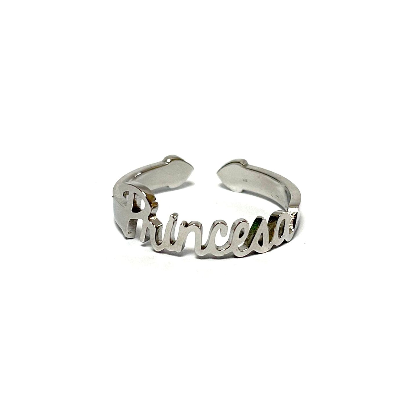 Anillo Princesa, ajustable, de acero inoxidable