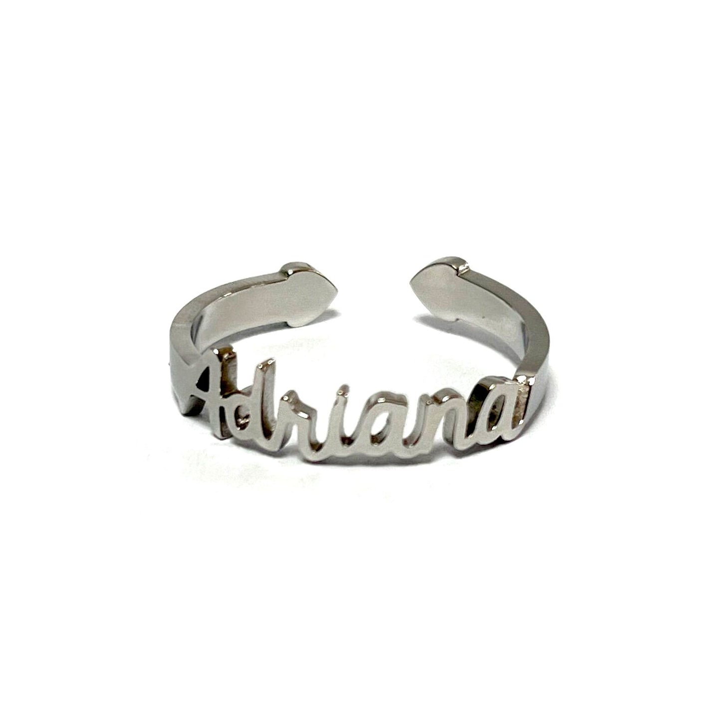 Anillo con Nombres, ajustables, de acero inoxidable