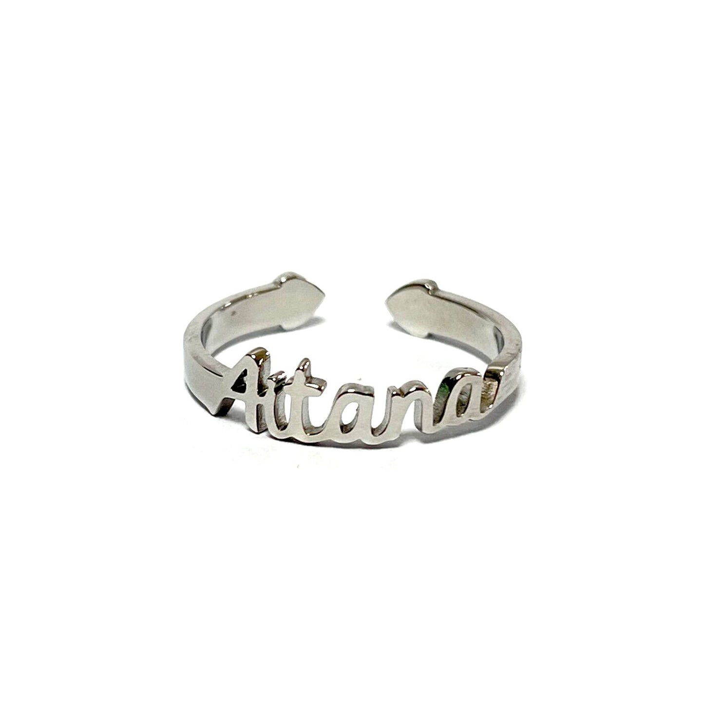 Anillo con Nombres, ajustables, de acero inoxidable
