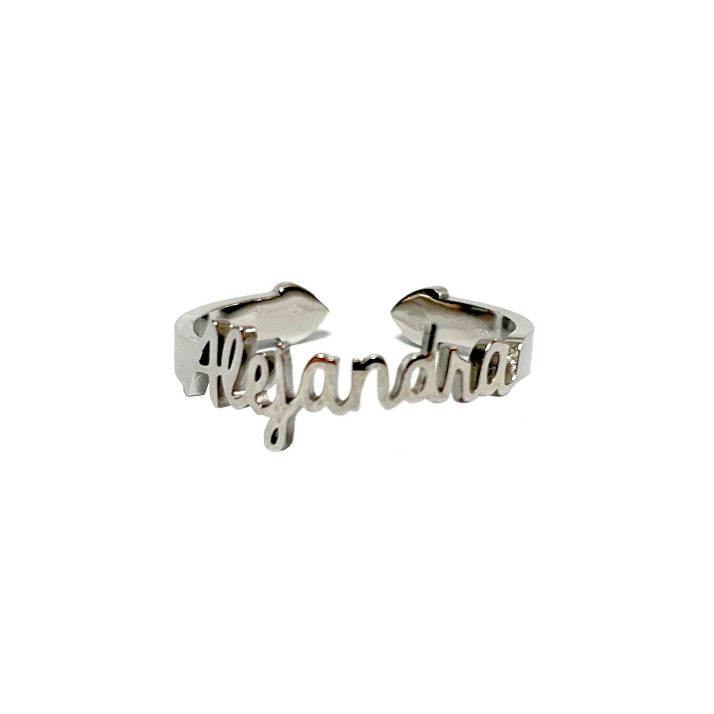 Anillo con Nombres, ajustables, de acero inoxidable
