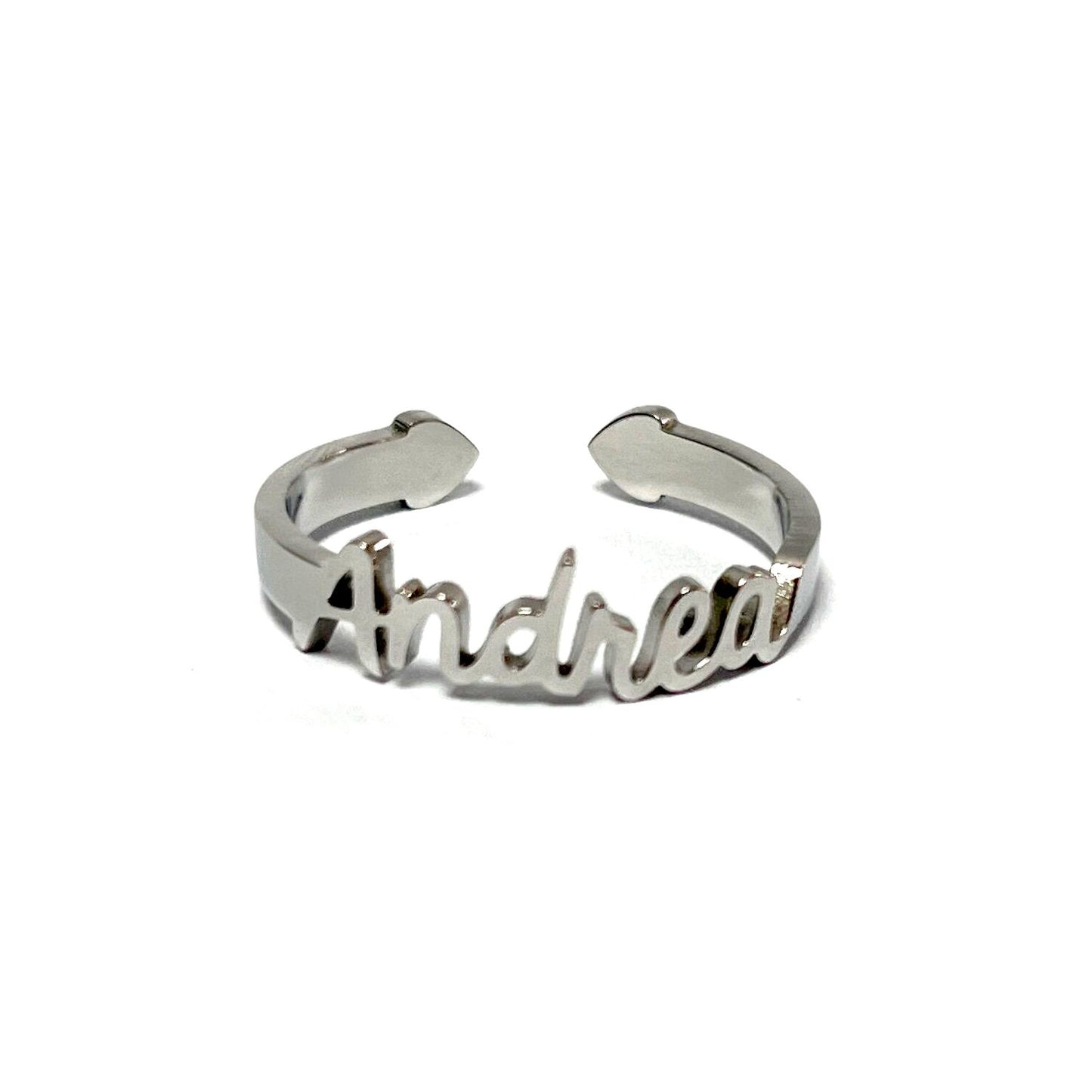 Anillo con Nombres, ajustables, de acero inoxidable