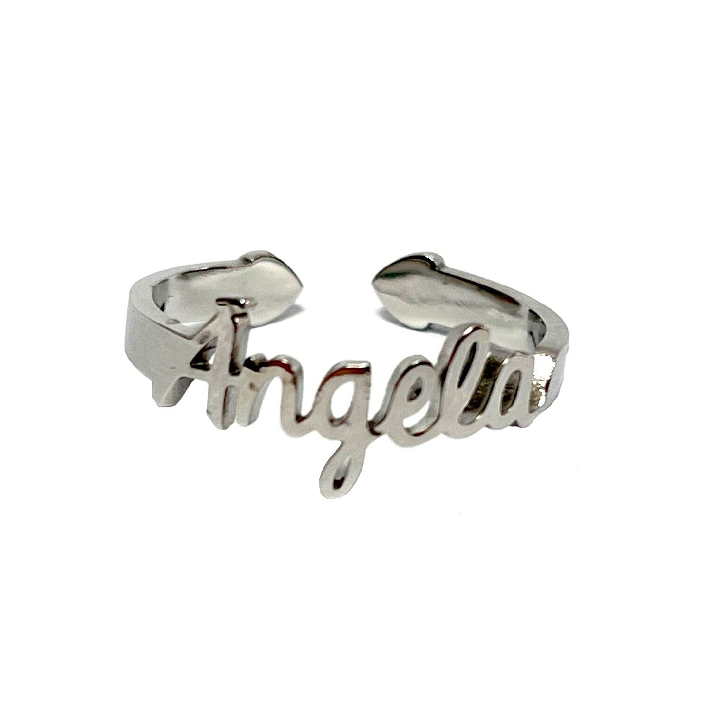 Anillo con Nombres, ajustables, de acero inoxidable
