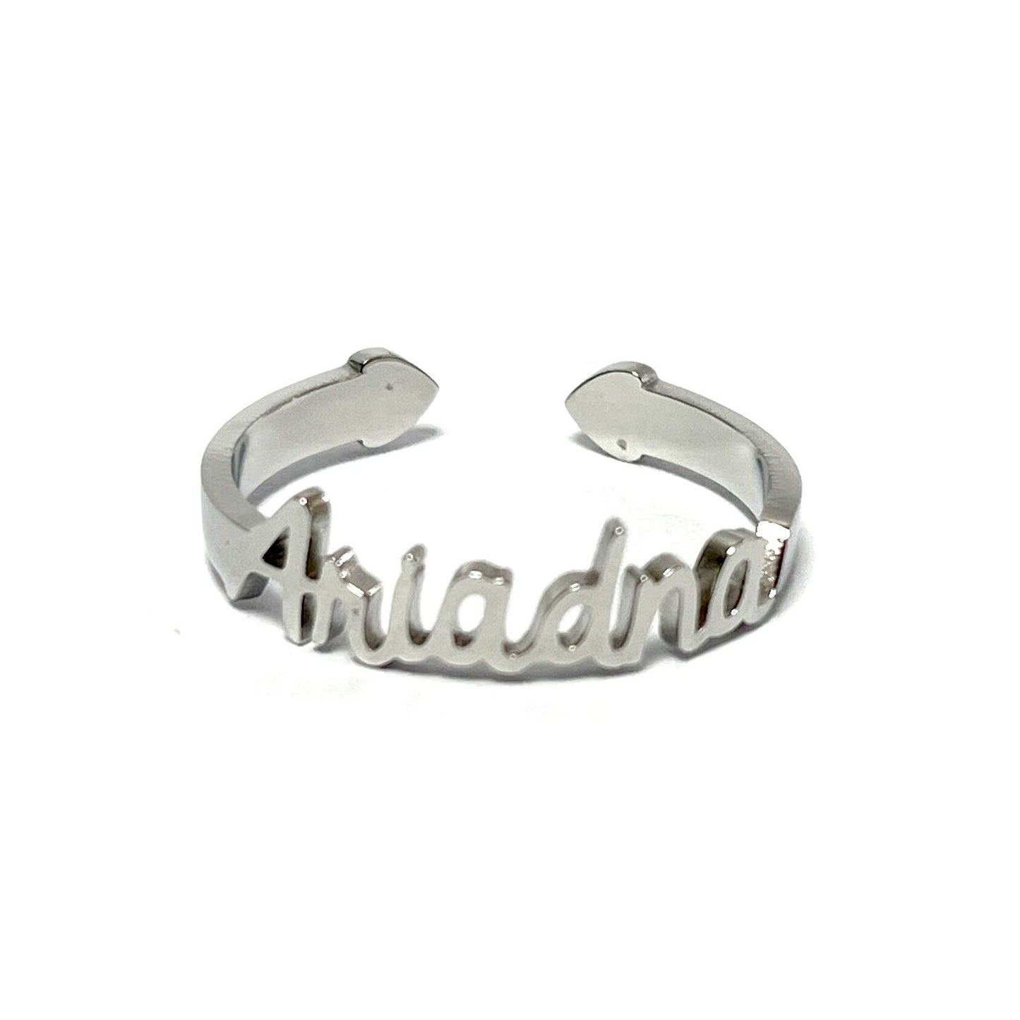 Anillo con Nombres, ajustables, de acero inoxidable