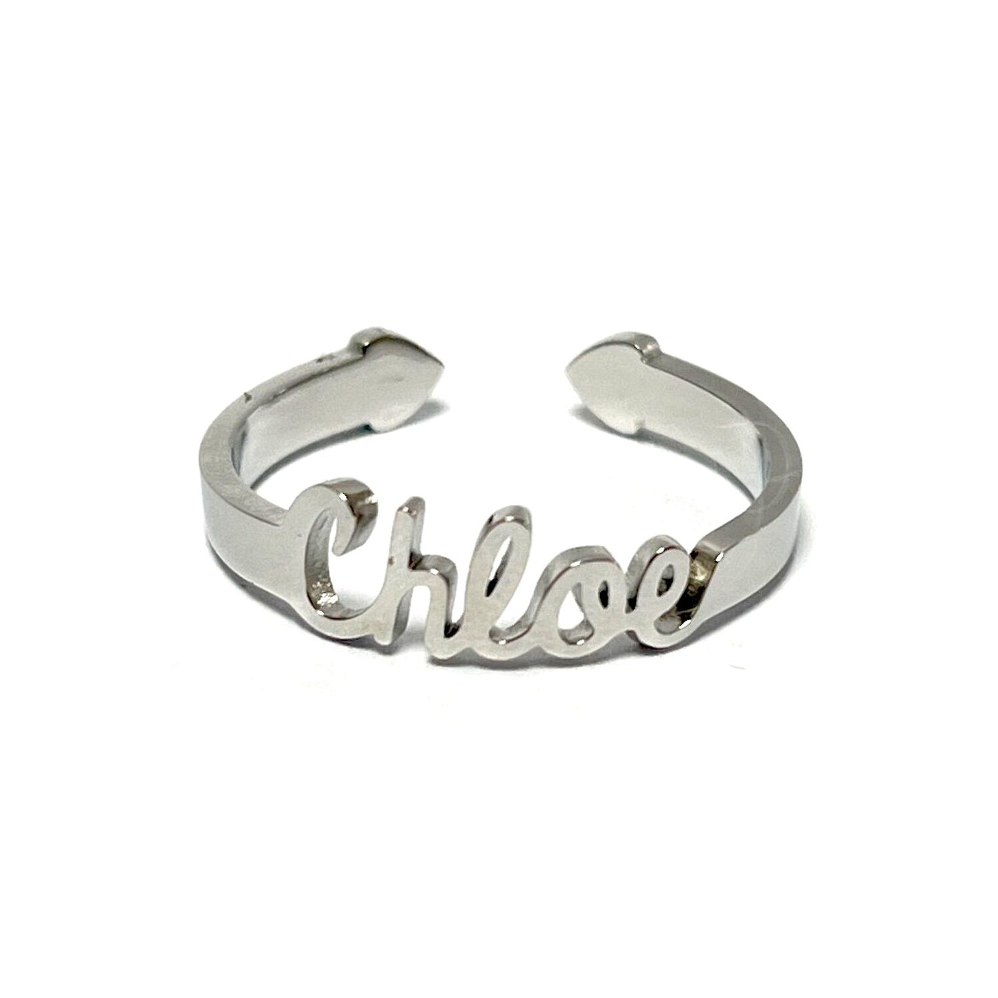 Anillo con Nombres, ajustables, de acero inoxidable