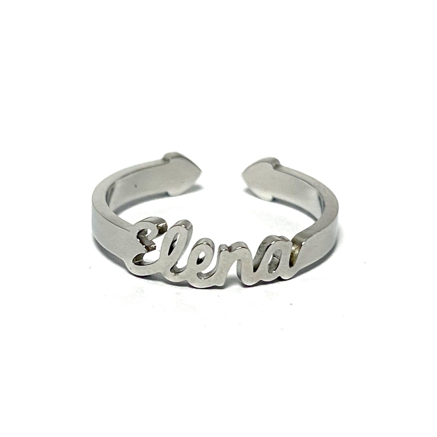 Anillo con Nombres, ajustables, de acero inoxidable
