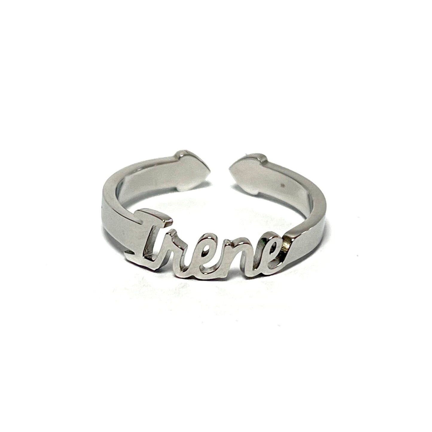 Anillo con Nombres, ajustables, de acero inoxidable
