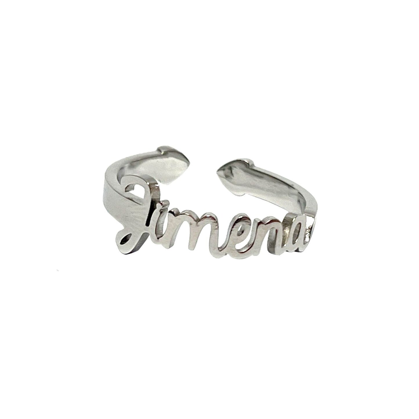 Anillo con Nombres, ajustables, de acero inoxidable