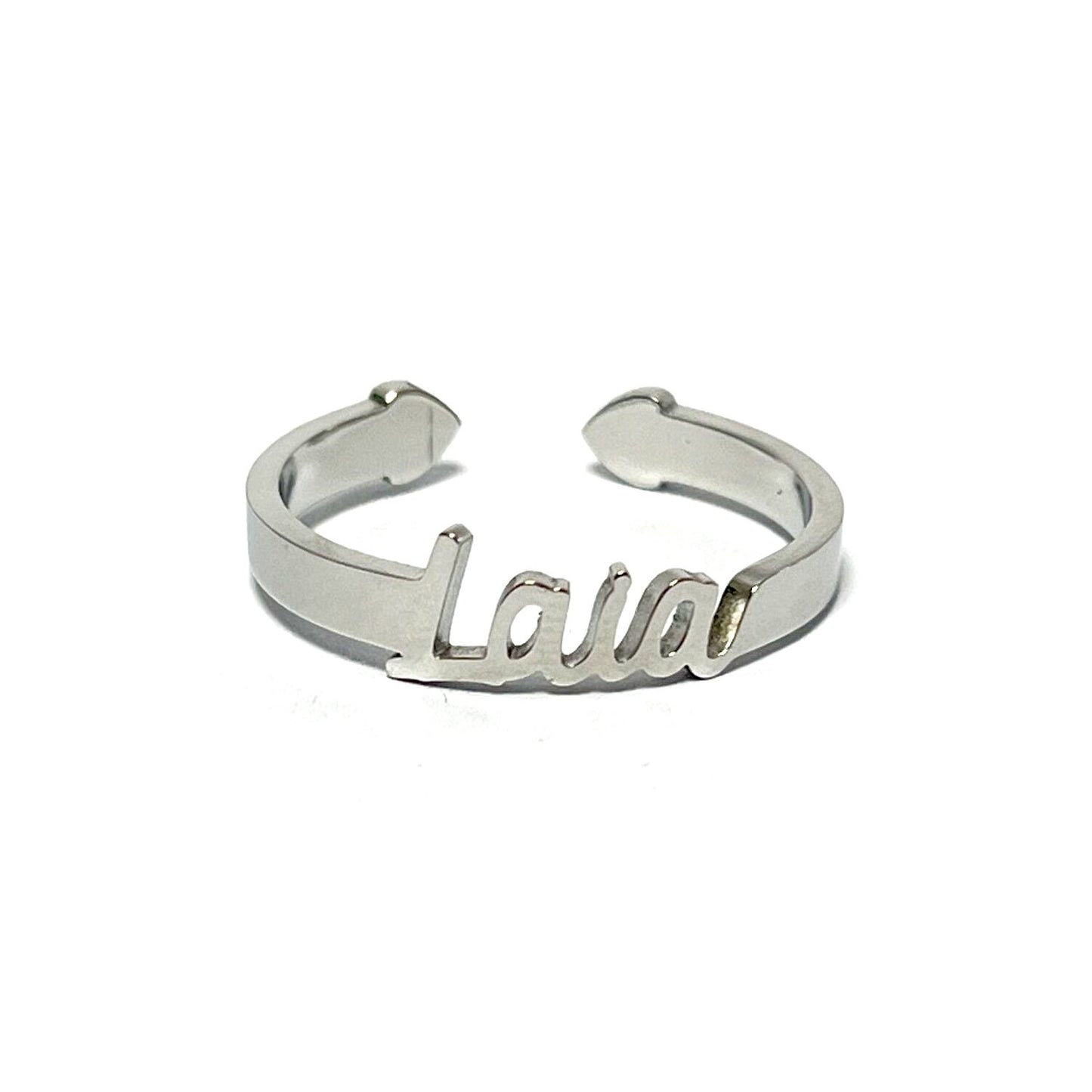 Anillo con Nombres, ajustables, de acero inoxidable