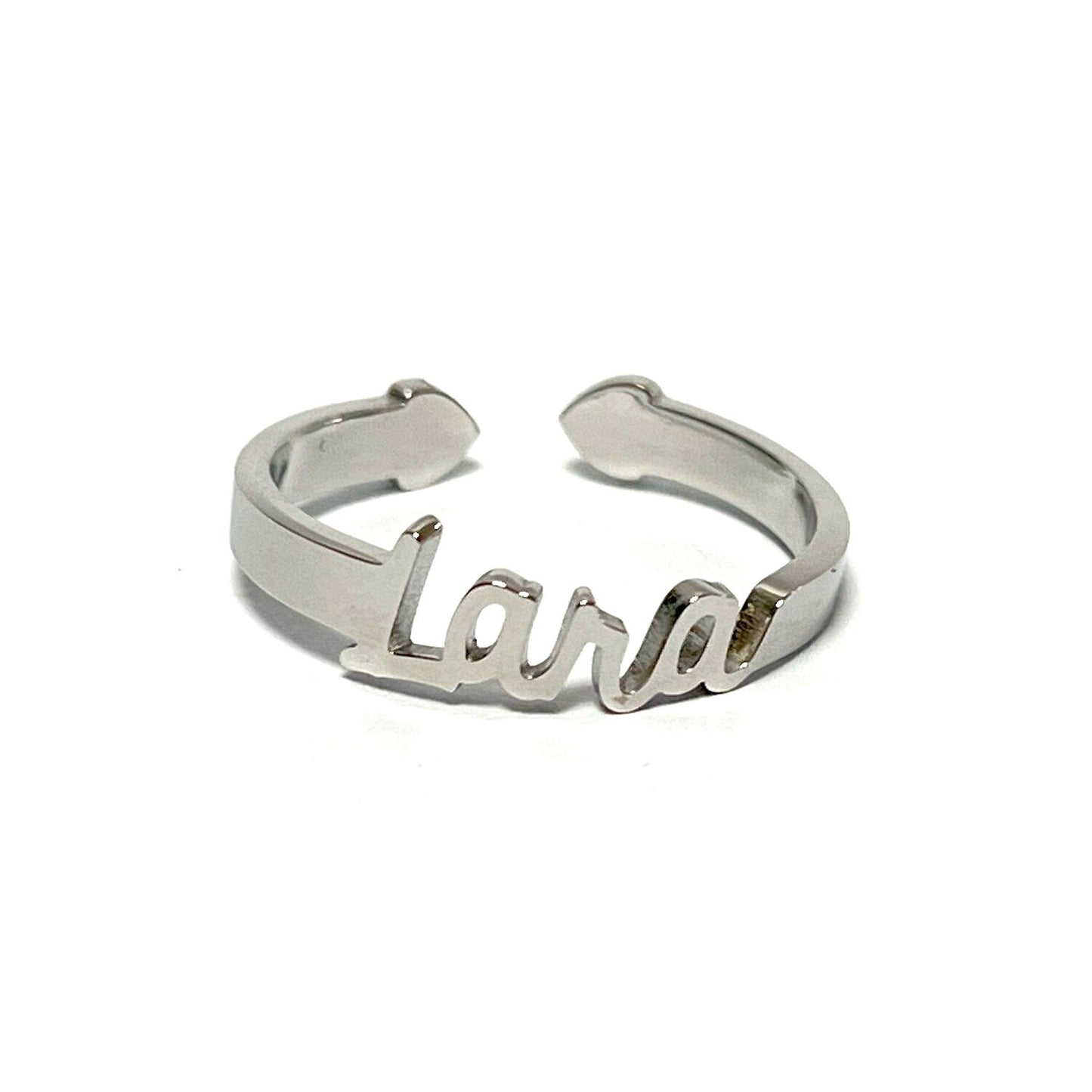 Anillo con Nombres, ajustables, de acero inoxidable