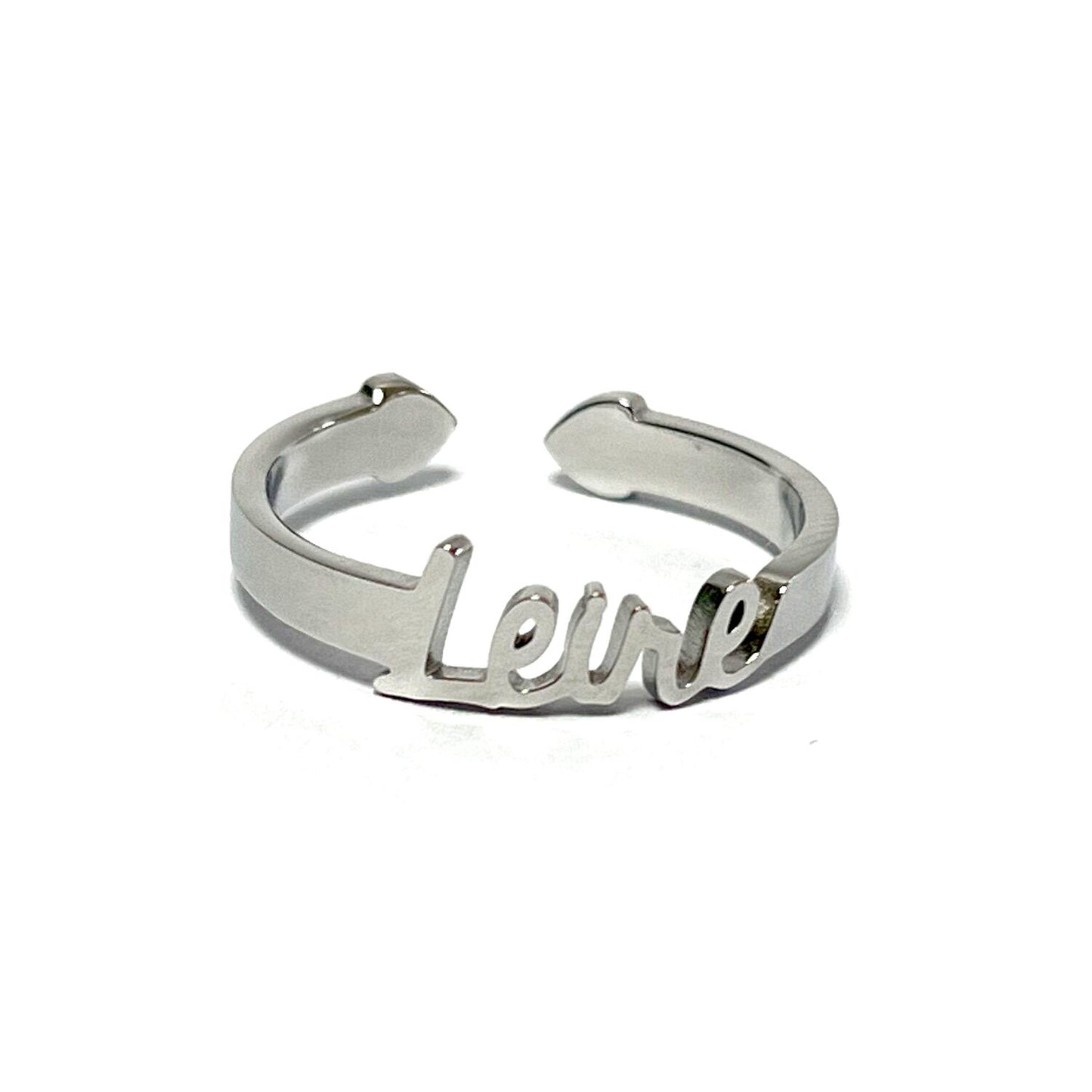 Anillo con Nombres, ajustables, de acero inoxidable