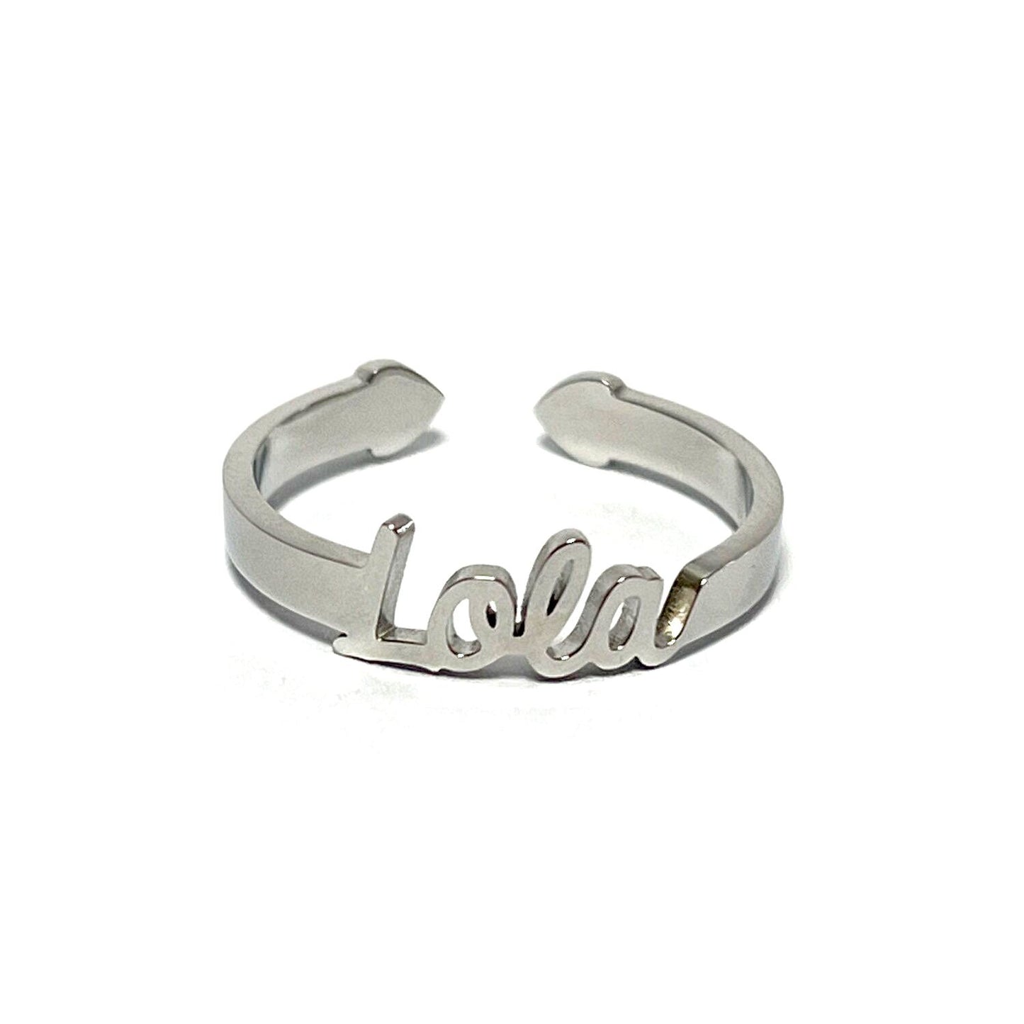 Anillo con Nombres, ajustables, de acero inoxidable