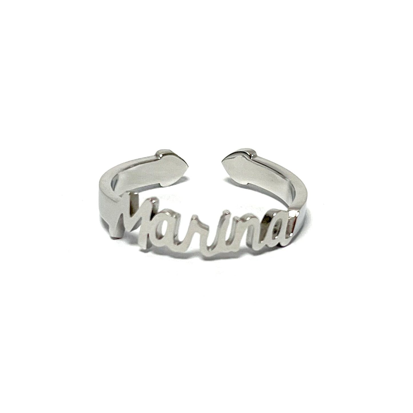 Anillo con Nombres, ajustables, de acero inoxidable