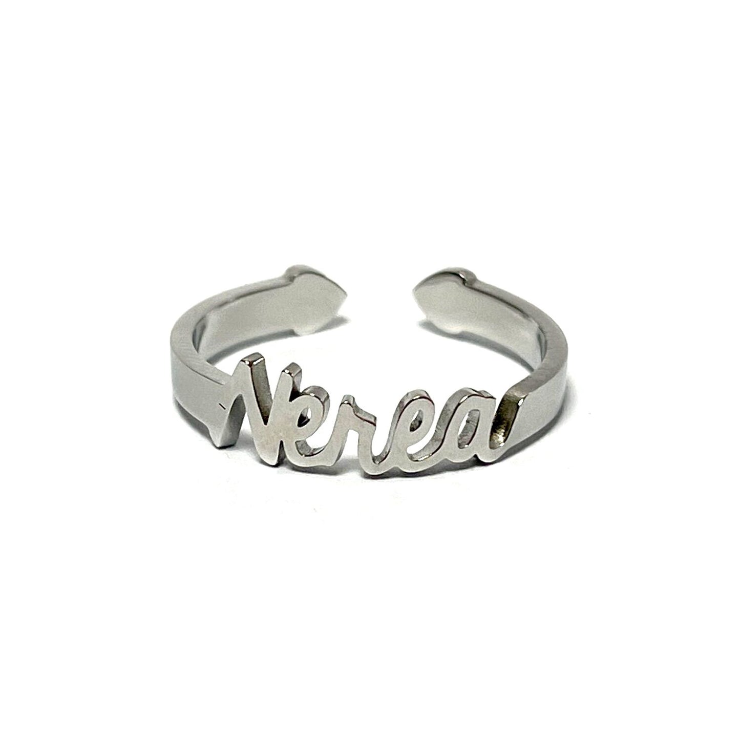 Anillo con Nombres, ajustables, de acero inoxidable