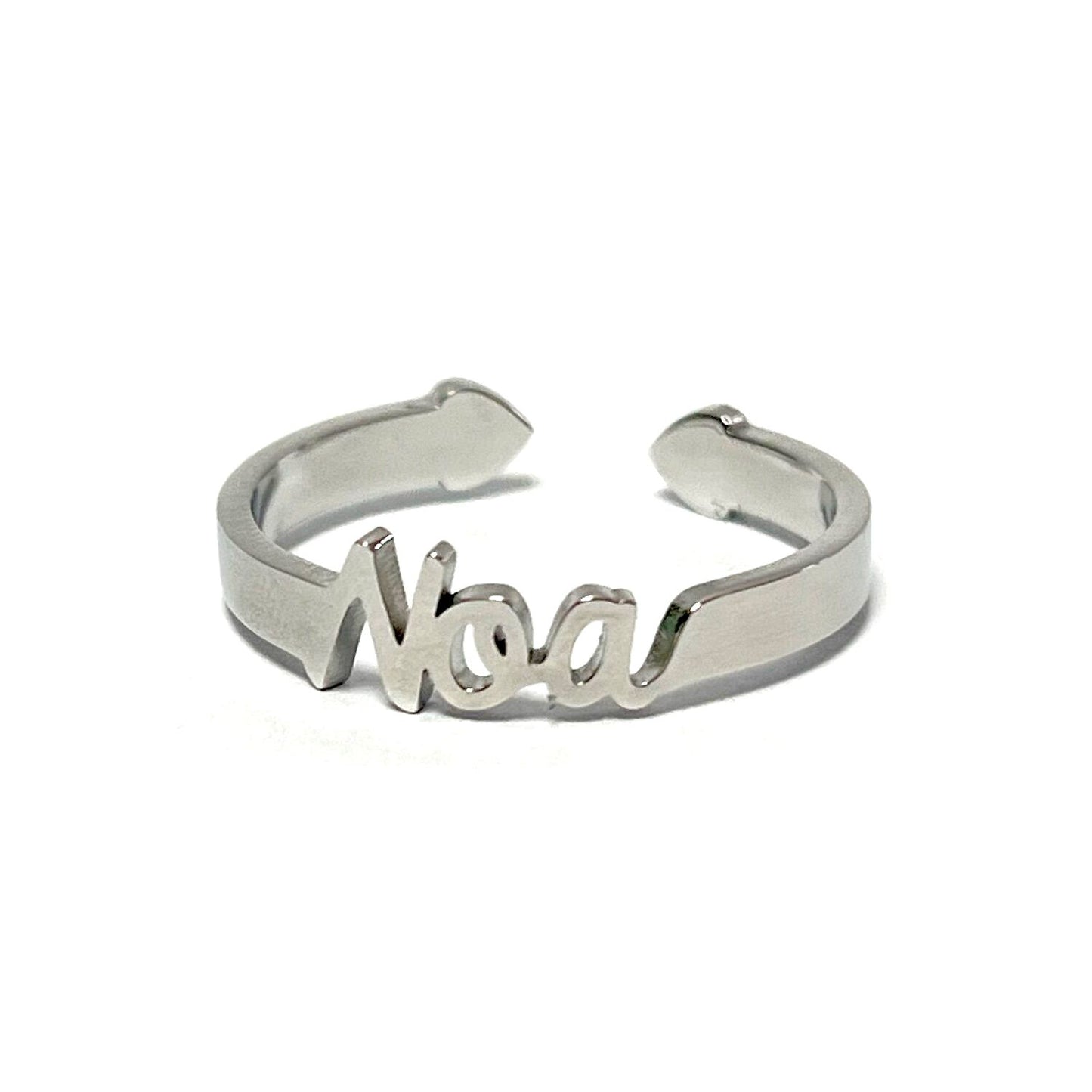 Anillo con Nombres, ajustables, de acero inoxidable