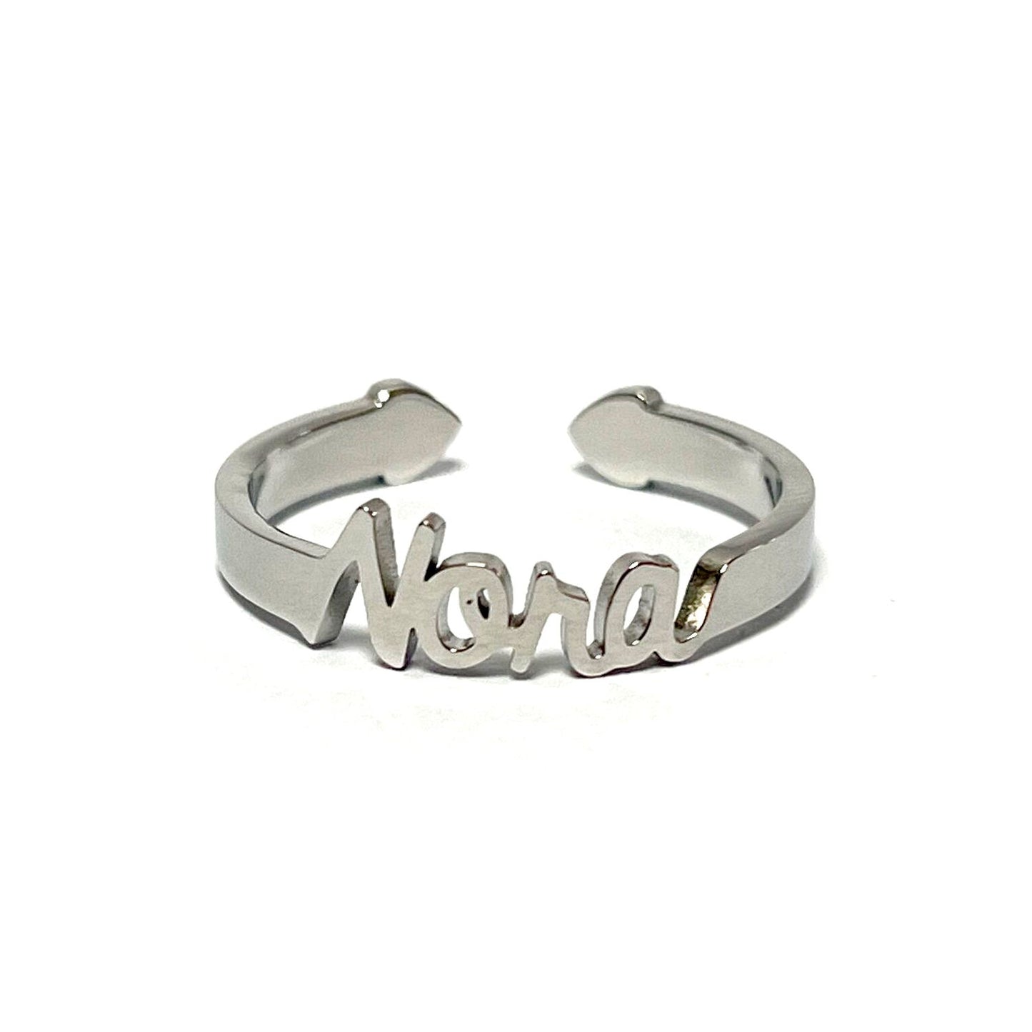 Anillo con Nombres, ajustables, de acero inoxidable