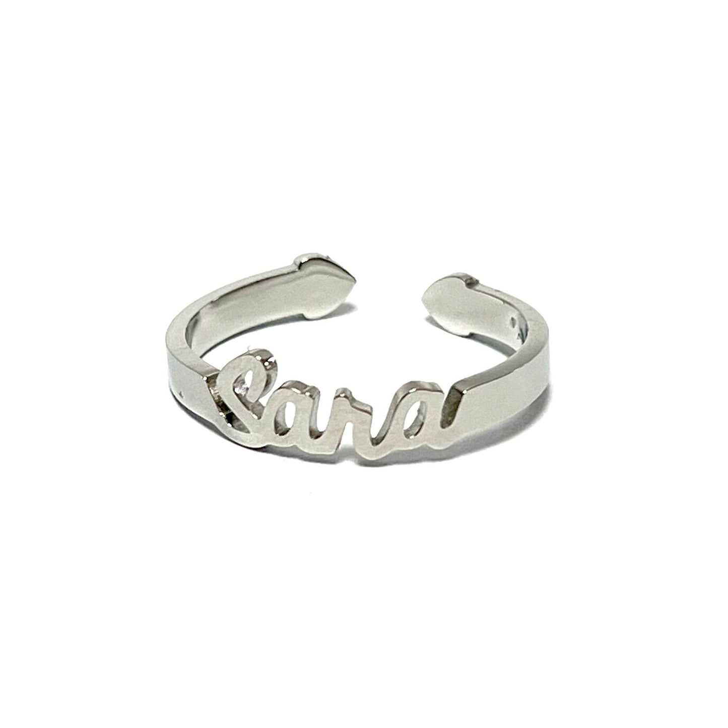 Anillo con Nombres, ajustables, de acero inoxidable
