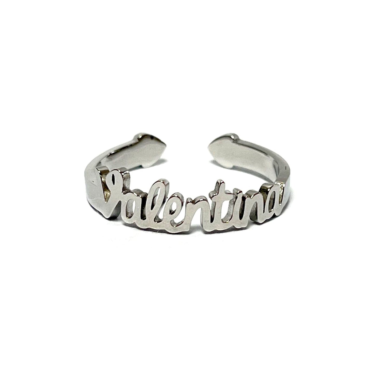 Anillo con Nombres, ajustables, de acero inoxidable
