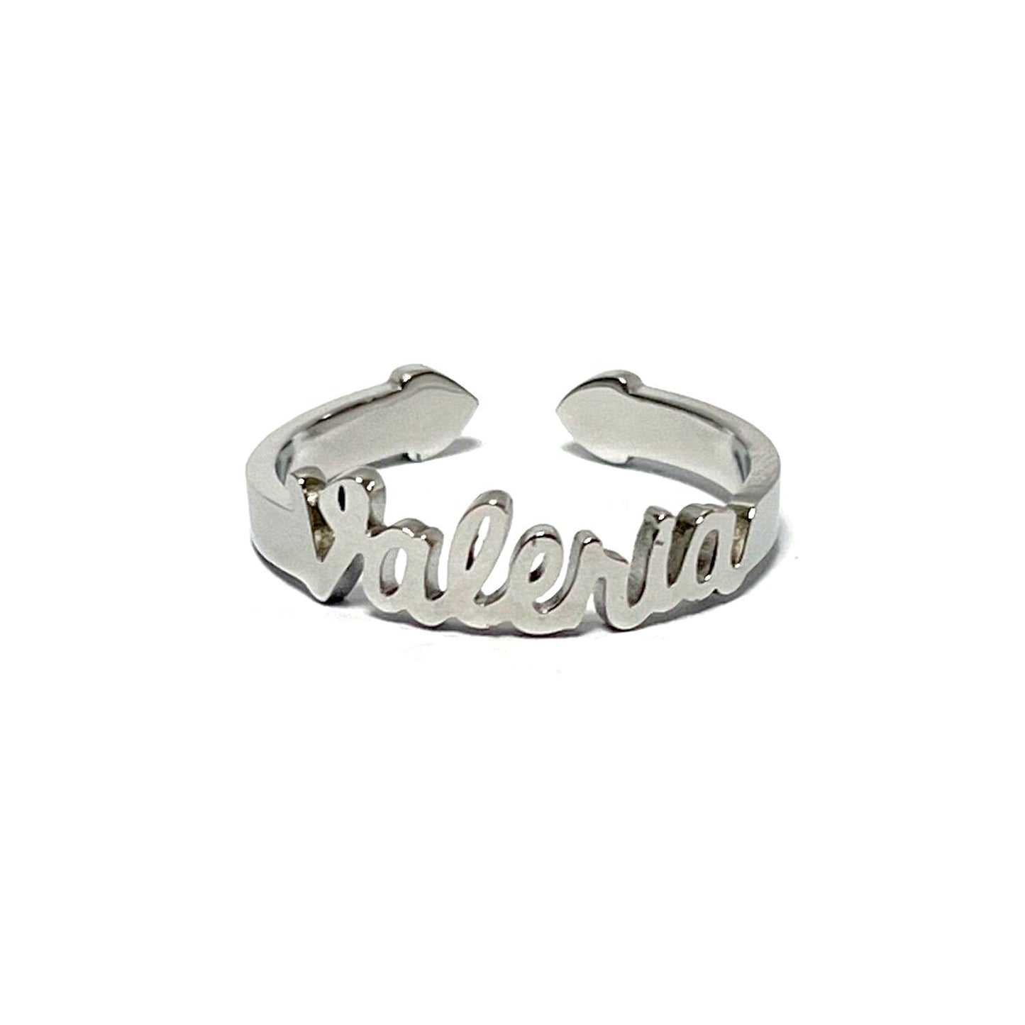 Anillo con Nombres, ajustables, de acero inoxidable