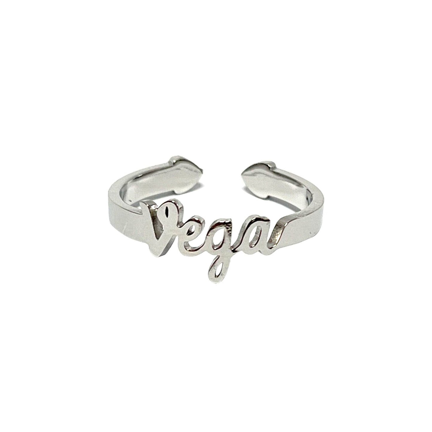 Anillo con Nombres, ajustables, de acero inoxidable