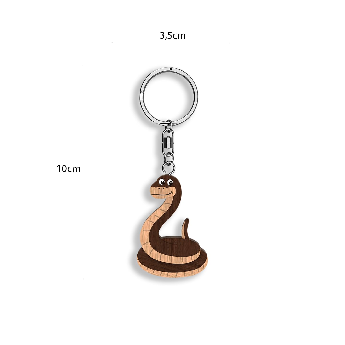 Llavero de madera con forma de Serpiente