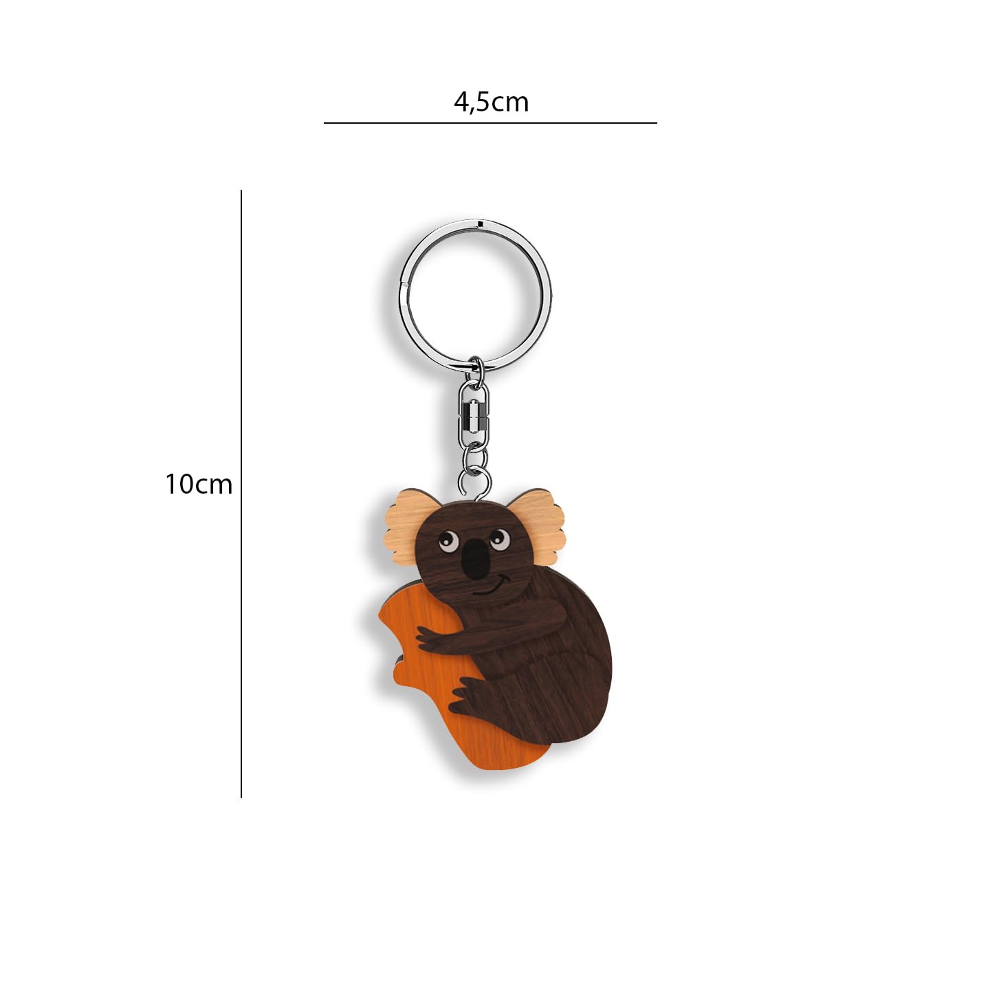 Llavero de madera con forma de Koala