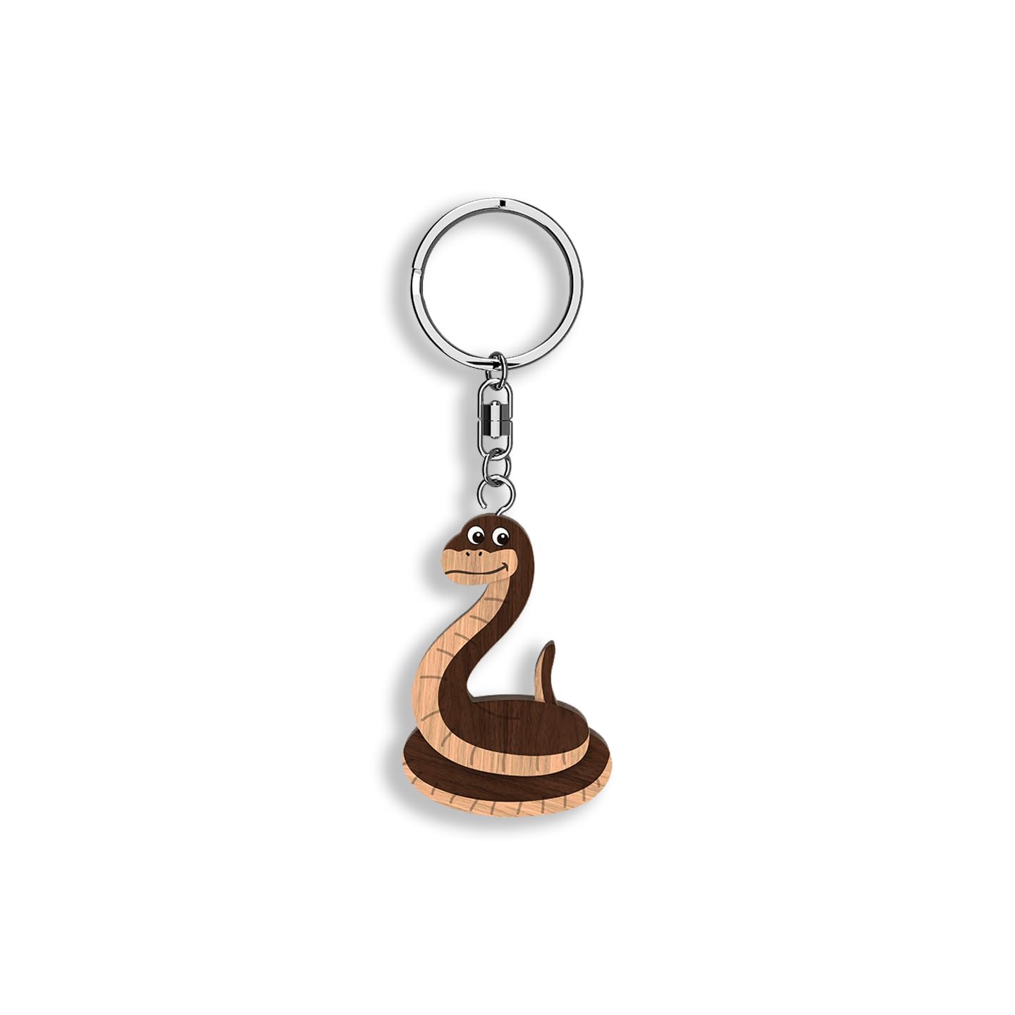 Llavero de madera con forma de Serpiente