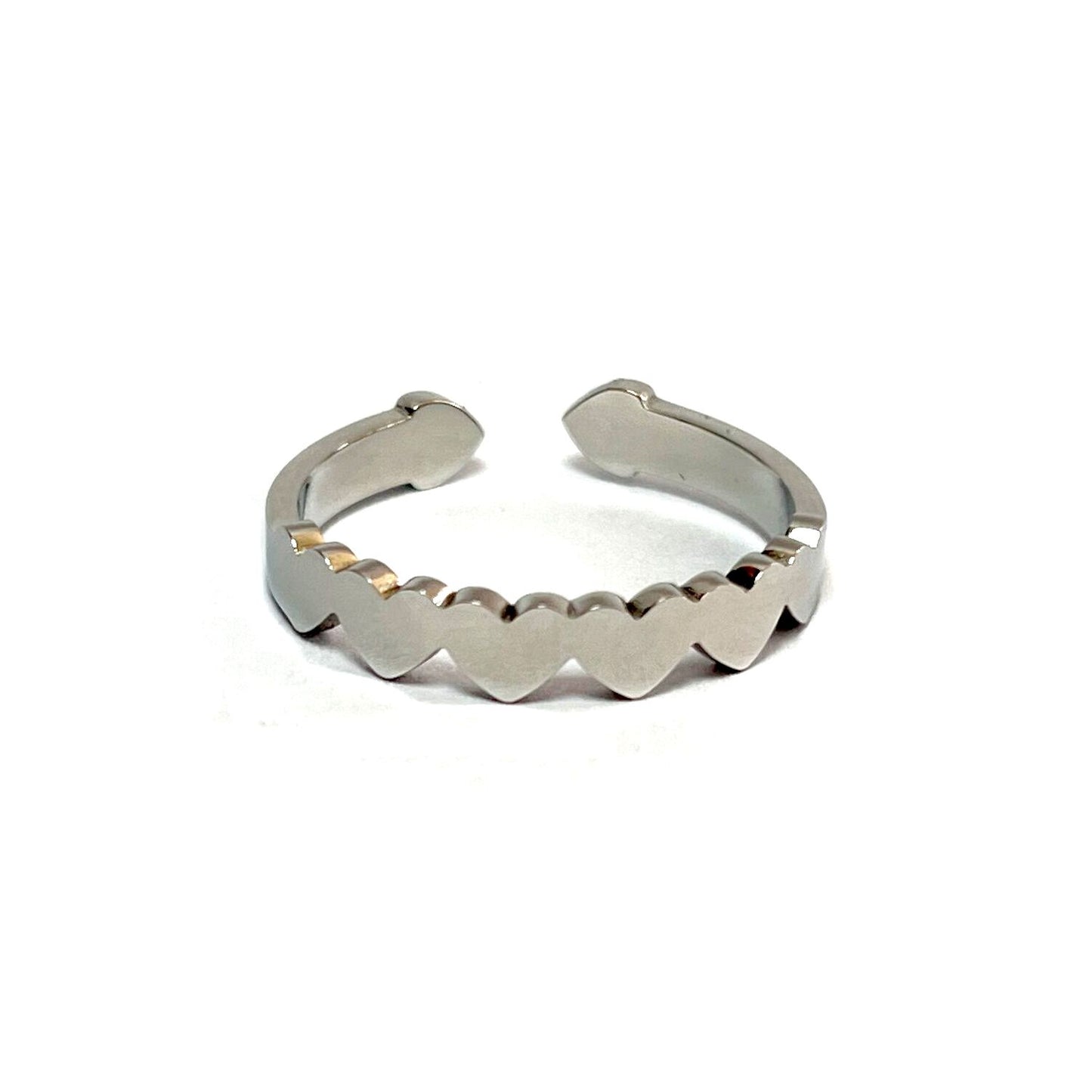 Anillo Corazones, ajustable, de acero inoxidable