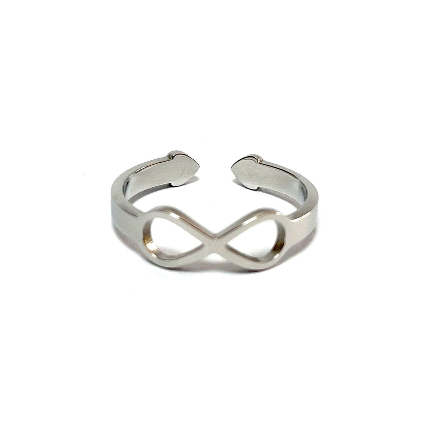 Anillo símbolo Infinito, ajustable, de acero inoxidable