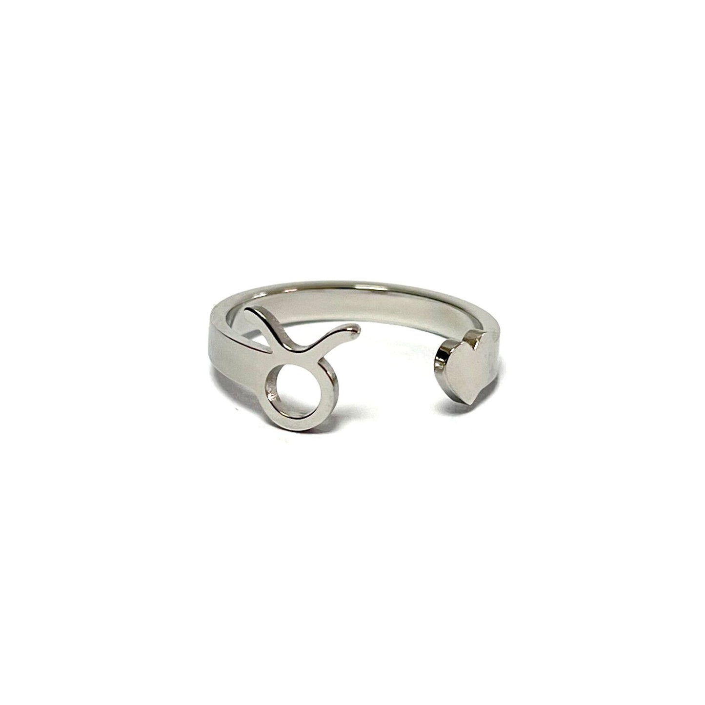 Anillo signos del Zodíaco, ajustables, de acero inoxidable