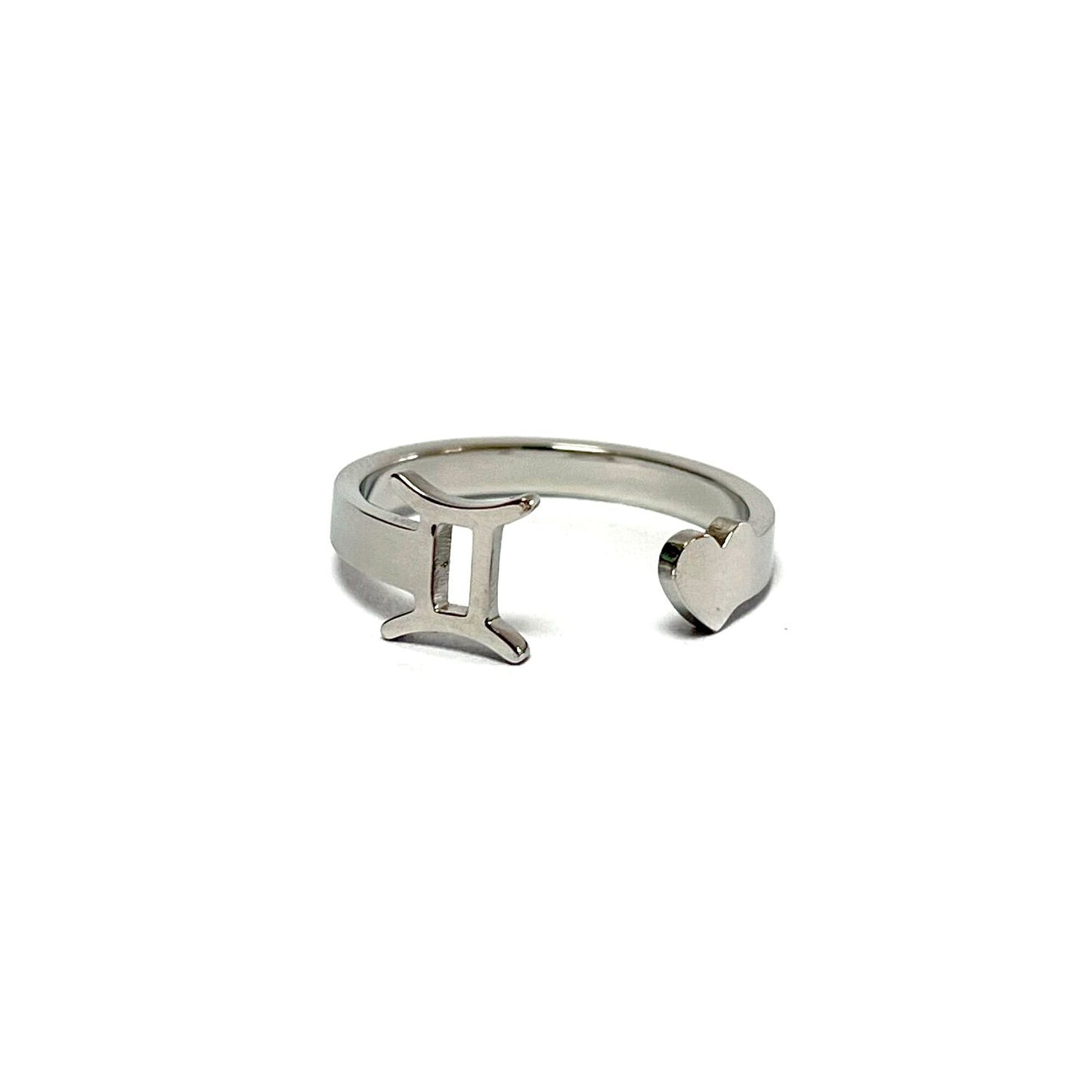 Anillo signos del Zodíaco, ajustables, de acero inoxidable