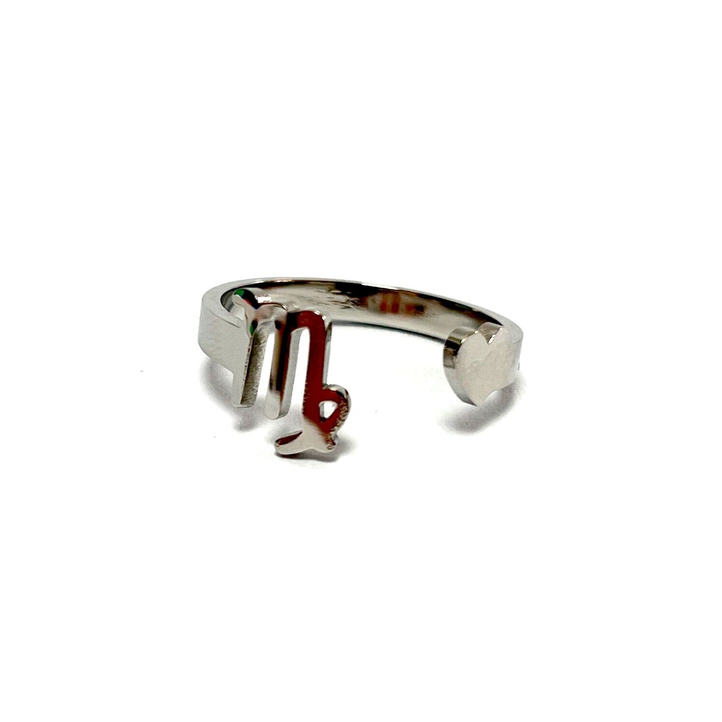 Anillo signos del Zodíaco, ajustables, de acero inoxidable