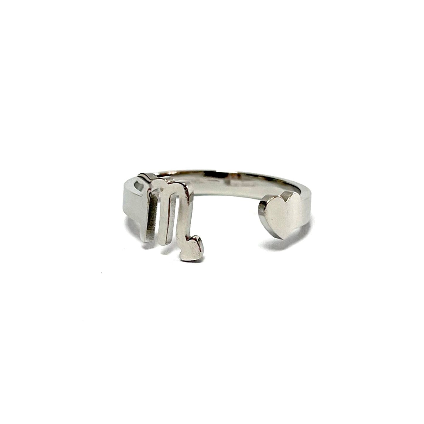 Anillo signos del Zodíaco, ajustables, de acero inoxidable