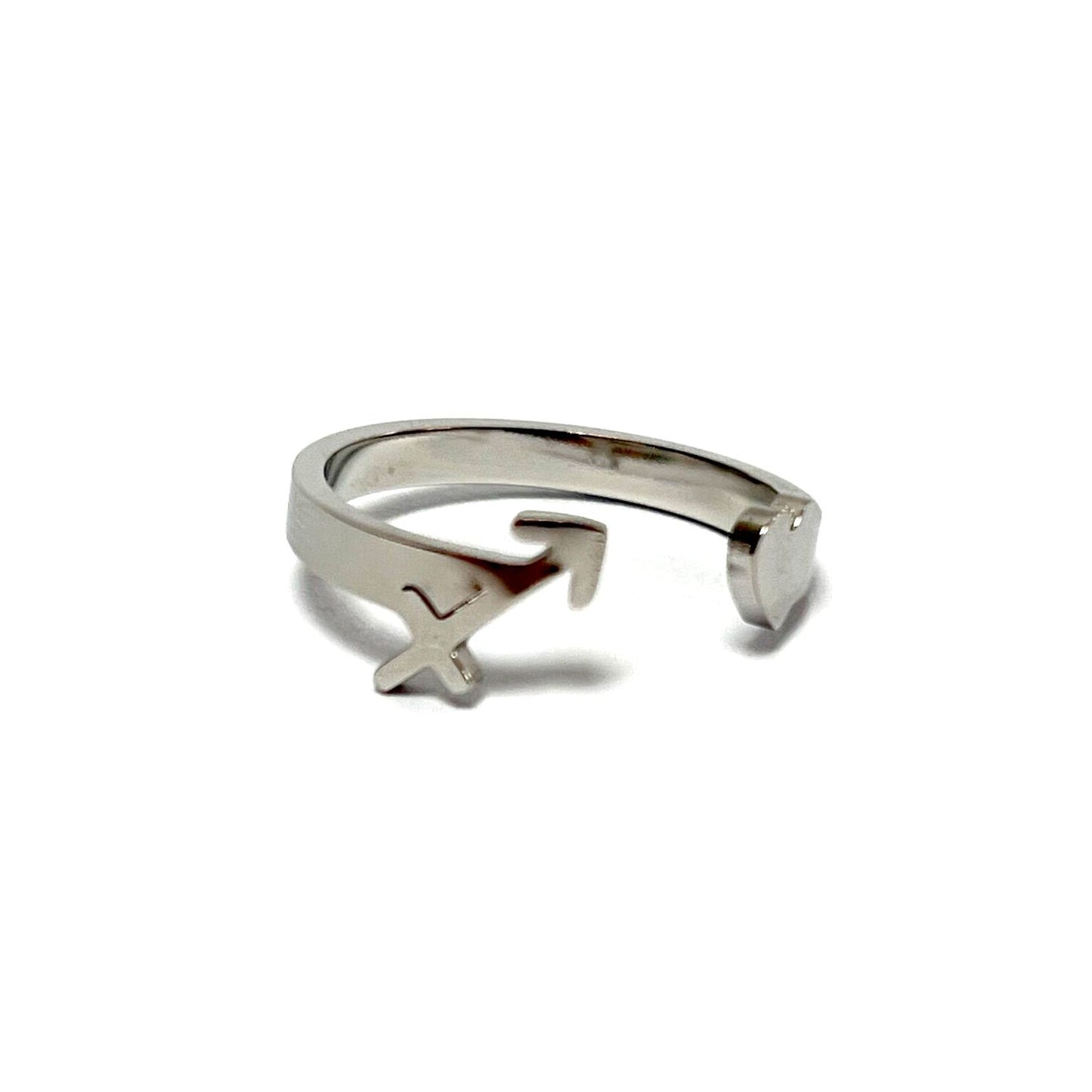 Anillo signos del Zodíaco, ajustables, de acero inoxidable