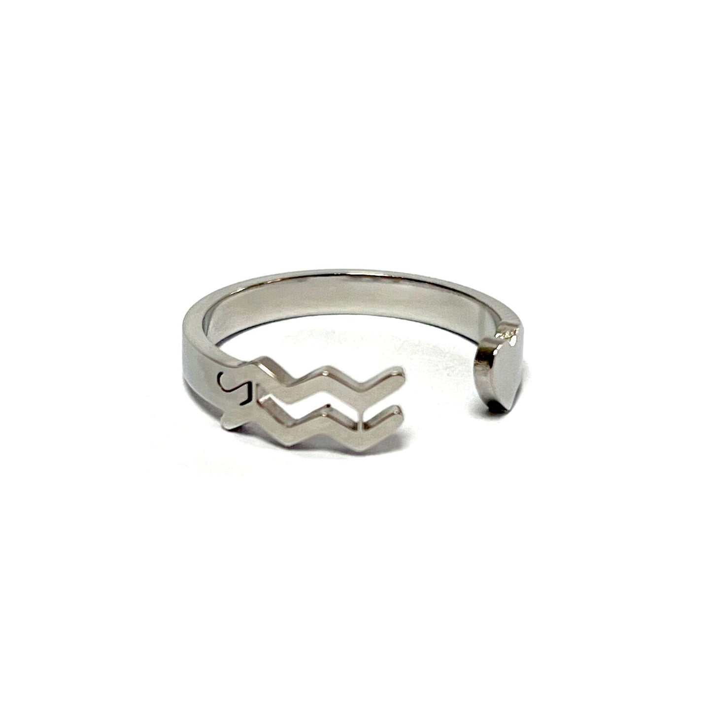 Anillo signos del Zodíaco, ajustables, de acero inoxidable