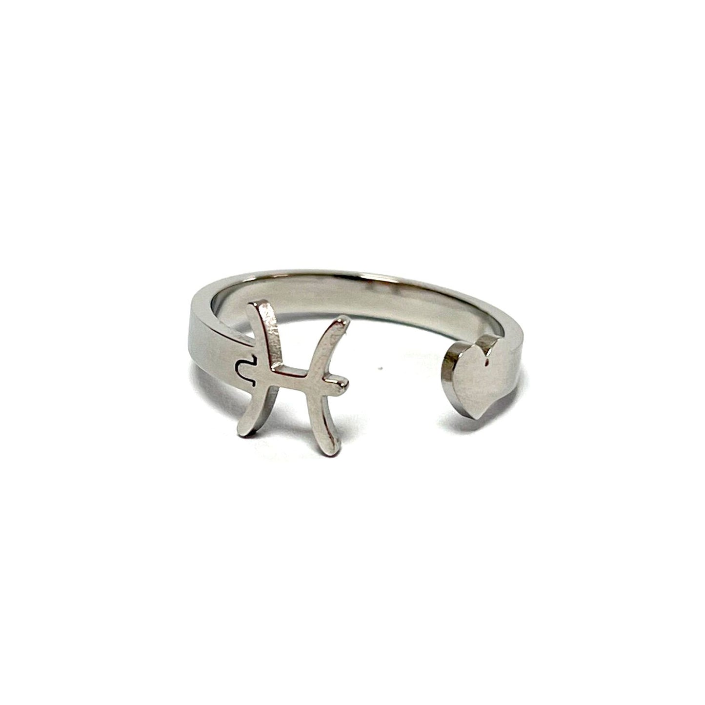 Anillo signos del Zodíaco, ajustables, de acero inoxidable