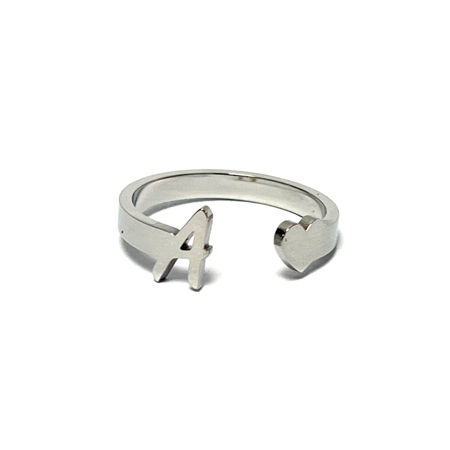 Anillo letras, ajustables, de acero inoxidable