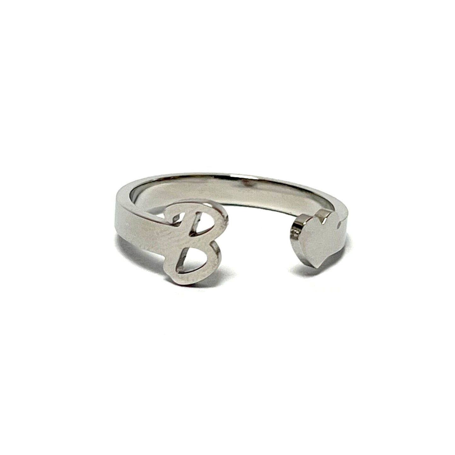 Anillo letras, ajustables, de acero inoxidable