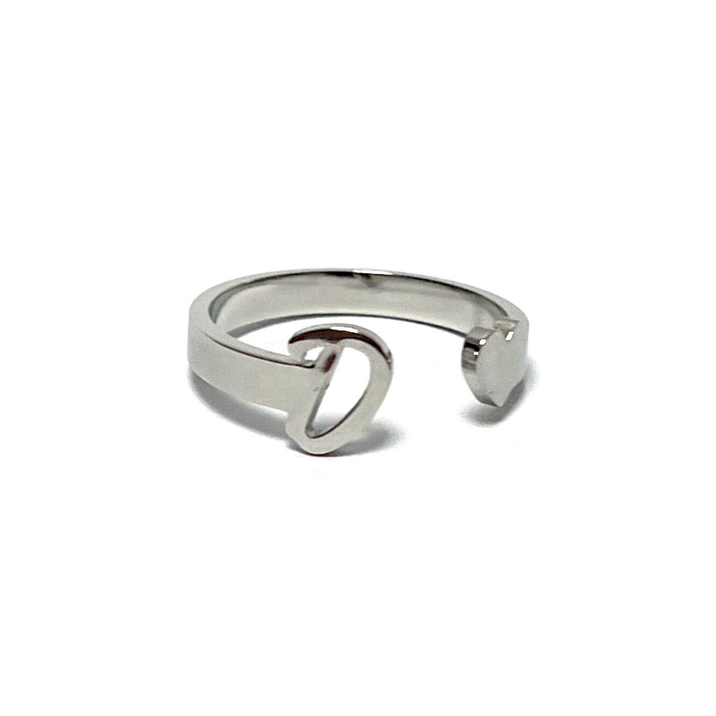 Anillo letras, ajustables, de acero inoxidable