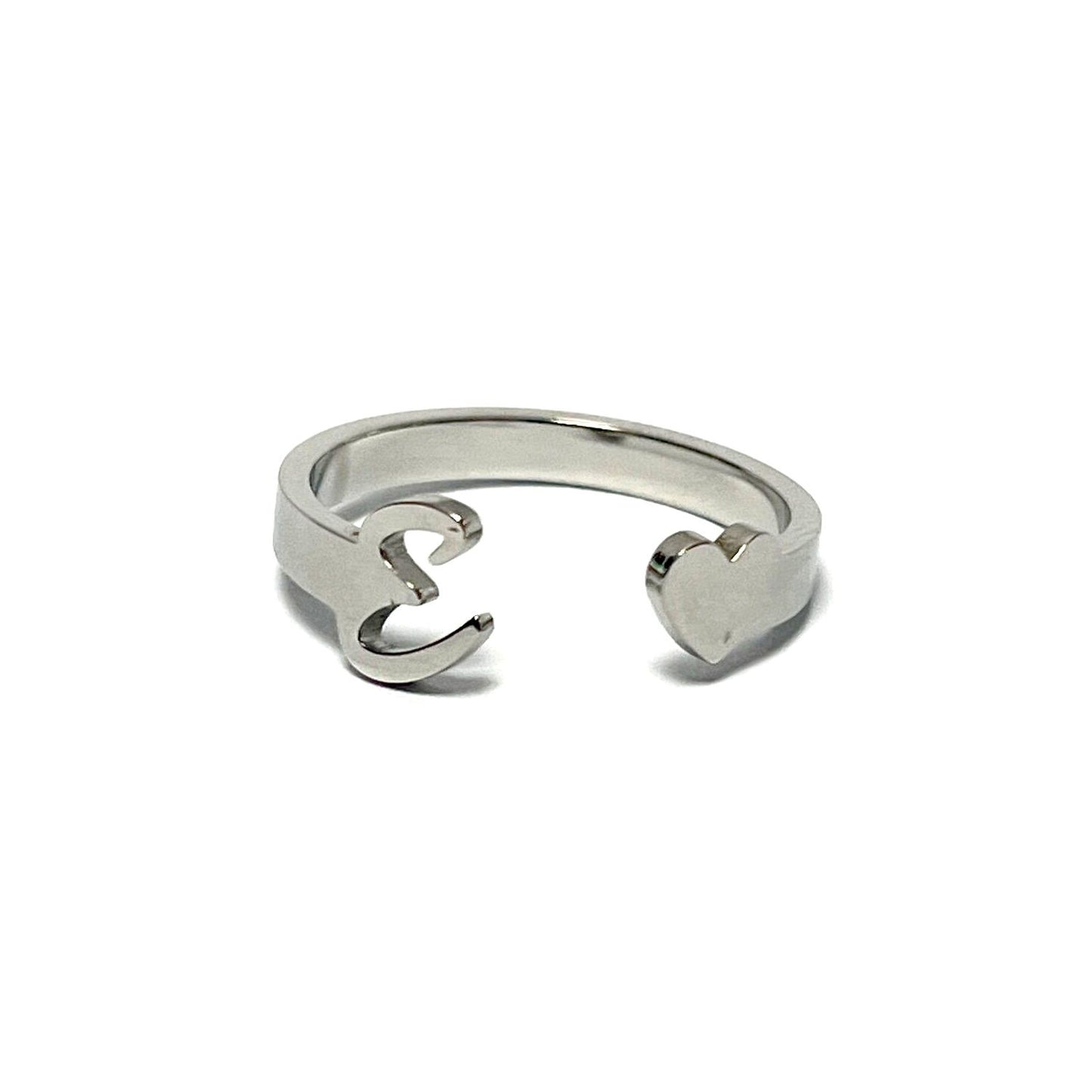 Anillo letras, ajustables, de acero inoxidable