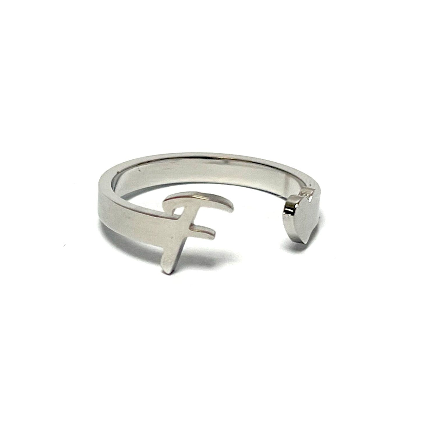 Anillo letras, ajustables, de acero inoxidable