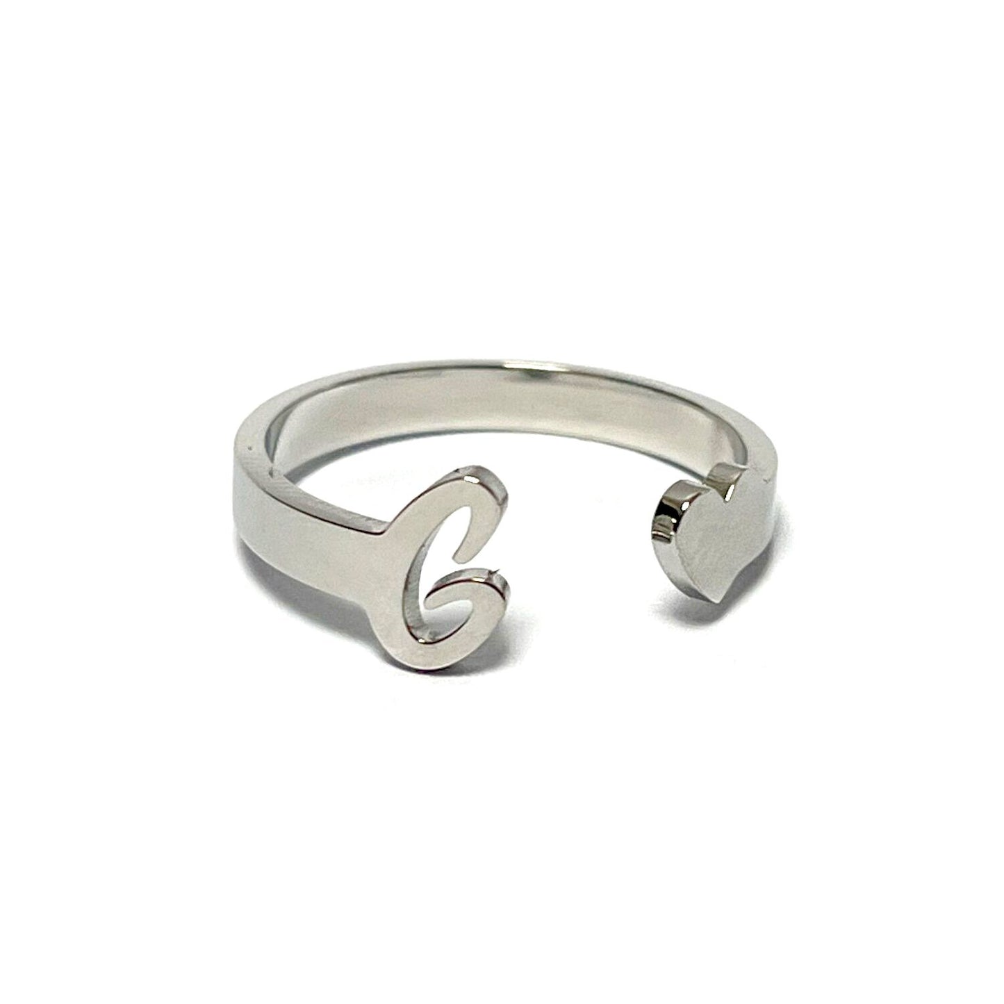 Anillo letras, ajustables, de acero inoxidable