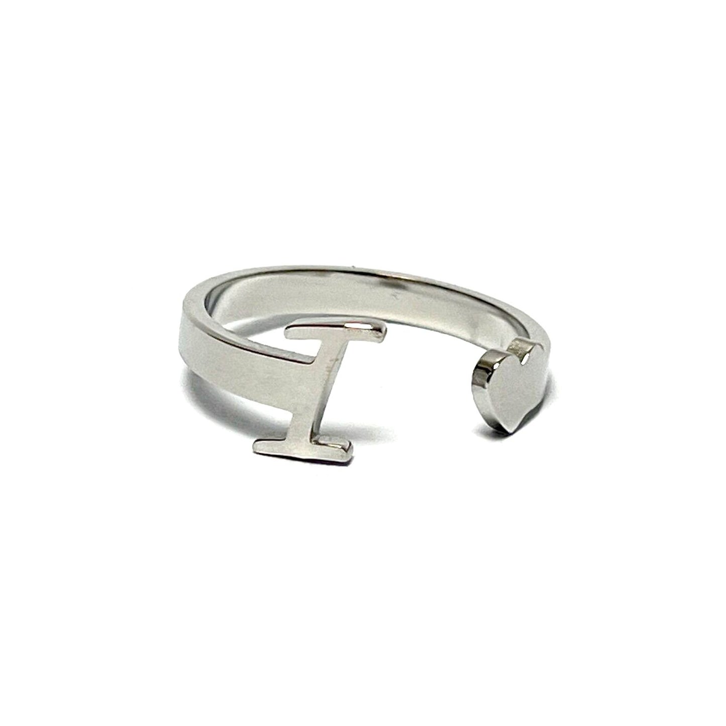 Anillo letras, ajustables, de acero inoxidable