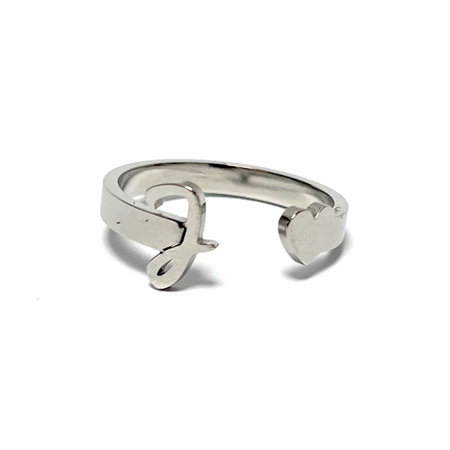 Anillo letras, ajustables, de acero inoxidable